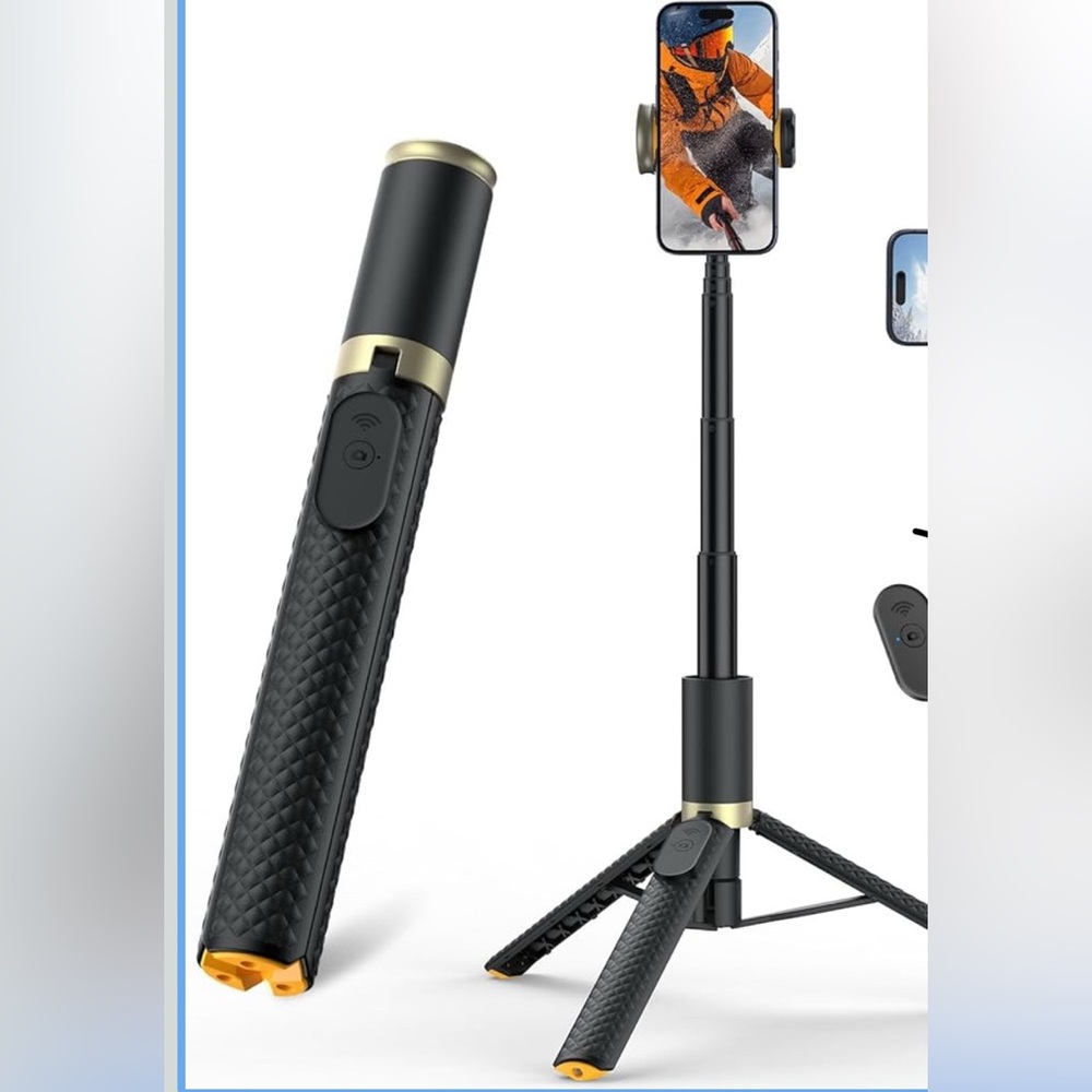 Black and Gold Selfie Stick Tripod